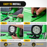 Light Mounting Bracket Hood Cowl Mount Brackets for Front A-Pillar Auxiliary Offroad LED Work Pods Lights on Jeep Wrangler JL JLU Gladiator JT 2018 2019 2020 2021 2022 2023 2024 2025, Black
