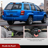 4 Pin Trailer Wiring Harness Kit 55369 Vehicle Standard 4 Way Connector Custom for 1999 2000 2001 2002 2003 2004 Jeep Cherokee Including Laredo and with Skid Shield Simple Fit Tow Hitch