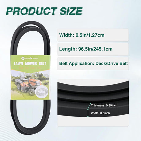 954-04060C 954-04060B Deck Belt for Troy Bilt Cub Cadet 42 inch Deck Belts Length 96.5 Inch for MTD Craftsman John Deere TroyBilt Riding Lawn Tractor Mower Replaces 954-0467A 754-04060B 754-04060C