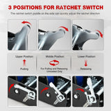 Boat Trailer Winch 3500 LBS Hand Crank Winch Heavy Duty Boat Winches with 33 FT Blue Strap Rope Hook Two Way Ratchet 4:1 8:1 Gear Portable Marine Manual Winch for Trailers Boat RV ATV Towing