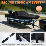 800D Heavy Duty Boat Cover 16ft-18.5ft | Fits boats with beam width up to 94in (Narrow Jon Boats & Fishing Boats), Marine Grade All-Weather proof Trailerable Cover