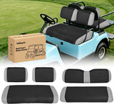 Golf Cart Seat Covers 2PCS Grey Black Club Car DS Yamaha | Breathable Sandwich Mesh Sun Scratch Resistant Washable No Staple Fits 1982-2000 Club Car DS Yamaha G22 G19 G16 G9 G2