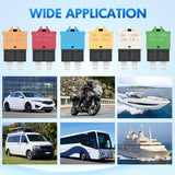 6PCS Circuit Breaker Manual Resettable Fuse Assortment Kit 12V-32V Low Profile ATO ATC Standard Regular 5A 10A 15A 20A 25A 30A Blade Fuses for Automotive Cars Trucks SUV Boat