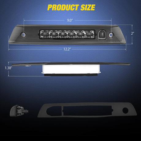 Third Brake Light Tail High Mount 3rd Stop Lights Smoked Lens Compatible with Jeep Grand Cherokee 2005 2006 2007 2008 2009 2010 Van SUV Rear Center Cab Lamp