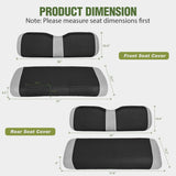 Golf Cart Seat Covers 2PCS Grey Black EZGO TXT RXV Club Car DS | Breathable Sandwich Mesh Sun Scratch Resistant Washable No Staple Fits 1994-2013 EZGO TXT RXV and 2000-2026 Club Car DS