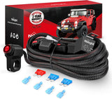 Wiring Harness Kit Nylon 16 AWG 2 Leads 12V Motorcycle Handlebar Switch On Off Power Relay Blade Fuse for LED Light Bar Off Road Lights on Motorcycles Bicycles ATV UTV