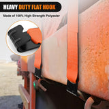 Truck Straps 4 Inch x 30' Heavy Duty Tie Down with Flat Hooks | 16800LBS Break Strength & 5400LBS WLL for Flatbed Trailer Cargo Control Recovery Tree Saver 4 Pack Orange