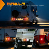 Trailer Tail Lights 2PCS 4Inch Round 12LED Red Chrome Frame | IP67 Waterproof Marker Clearance Stop Brake Running Taillights for Trailer Truck Pickup Camper RV