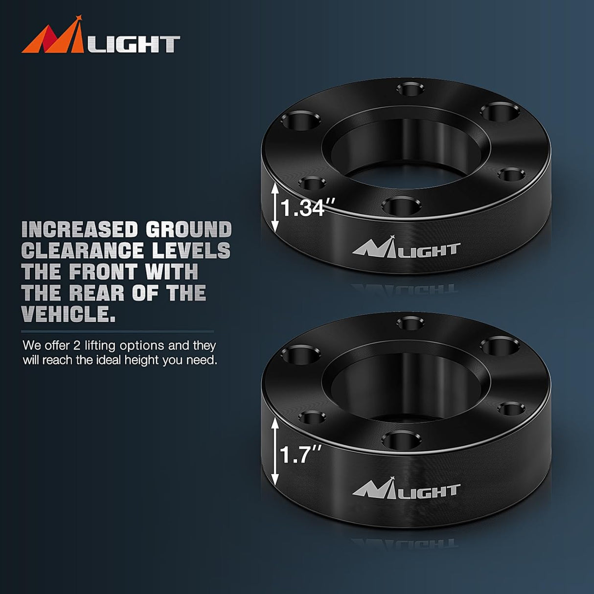 2 Inch Front Leveling Lift Kit for 2007-2023 Chevy Silverado 1500/GMC Sierra 1500 Nilight