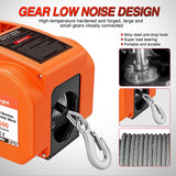 Boat Trailer Winch 3500 lbs Portable Electric Boat Winches 12 V DC Marine Winch with Steel Cable Remote Control & Hand Crank Power-In Freewheel Operat Waterproof Winch for Boat Trailer, Orange