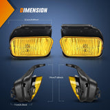 2002-2007 Chevy Silverado 1500 2500 3500 2002-2006 Avalanche Fog Light Assembly Body Cladding H10 Halogen Bulbs Amber Lens Nilight