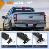 162 LED Traffic Advisor Strobe Light Bar 2-in-1 Purple White Emergency Warning Hazard Lights with Controller 4 Switchable Color 36 Flash Pattern for Trucks Cars Tow Plow Construction Vehicles