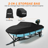 800D Heavy Duty Boat Cover 20ft-22ft, Waterproof Trailerable Cover | Fits 20ft-22ft boats with beam width up to 102in (Narrow Jon Boats & Fishing Boats), Marine Grade All-Weather Shield