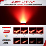 Slim LED Light Bar 2Pcs 7 Inch 16LED Single Row Spot Flood Combo Red Off Road Driving Fog Fishing Hunting Emergency Safety Signal Lighting for 12V 24V ATV UTV Pickup Truck Boat Forklift
