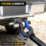 2 Pack 3/4 Inch D-Ring Separate Shackle 45,000 Lbs Break Strength | Includes 7/8 Inch Lock Pin, Isolators and Washers Off Road Recovery, for Tow Strap Winch Truck Vehicle Black&Blue