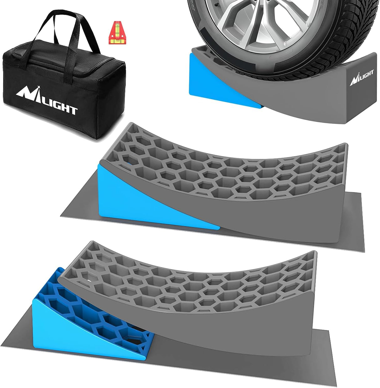 Camper Leveling Blocks 6 Inch, RV Wheel levelers for Single Dual Axle Travel Trailers, 2 Packs