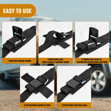 Tie Down Kits 2 PCS 2 Inch x 48 Inch Adjustable Boat Trailer Straps | for Trailering Safety with Boat Jet Ski Kayak Secure Black 1500 LBS Max Break Strength