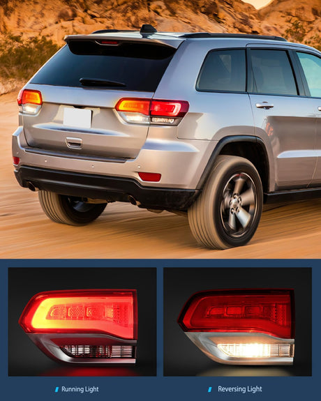 Taillight Assembly Compatible with 2014 2015 2016 2017 2018 2019 2020 Jeep Grand Cherokee Laredo/Limited/Overland/Summit Tail Lights Inner Passenger Side w/Bulbs