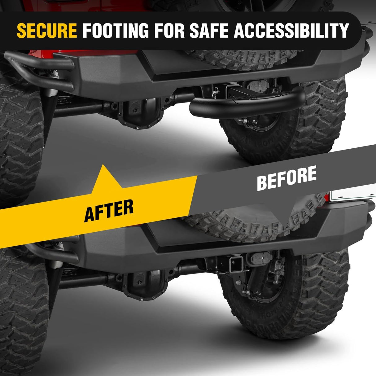 Tow Hitch Step 2 inch Receiver Heavy Duty Steel Rear Bumper Guard | for Pickup Truck SUV Van Universal 350lbs Capacity Wide Non Slip Trailer Hitch Step Bar with 5/8 inch Pin Clip