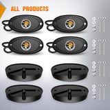 LED Rock Light 4PCS Amber Underglow Wheel Well Fender Pods Waterproof Exterior Underbody Roof Rack Side Lamps for 12V 24V Car Truck Pickups ATV UTV SUV Motorcycle Boat