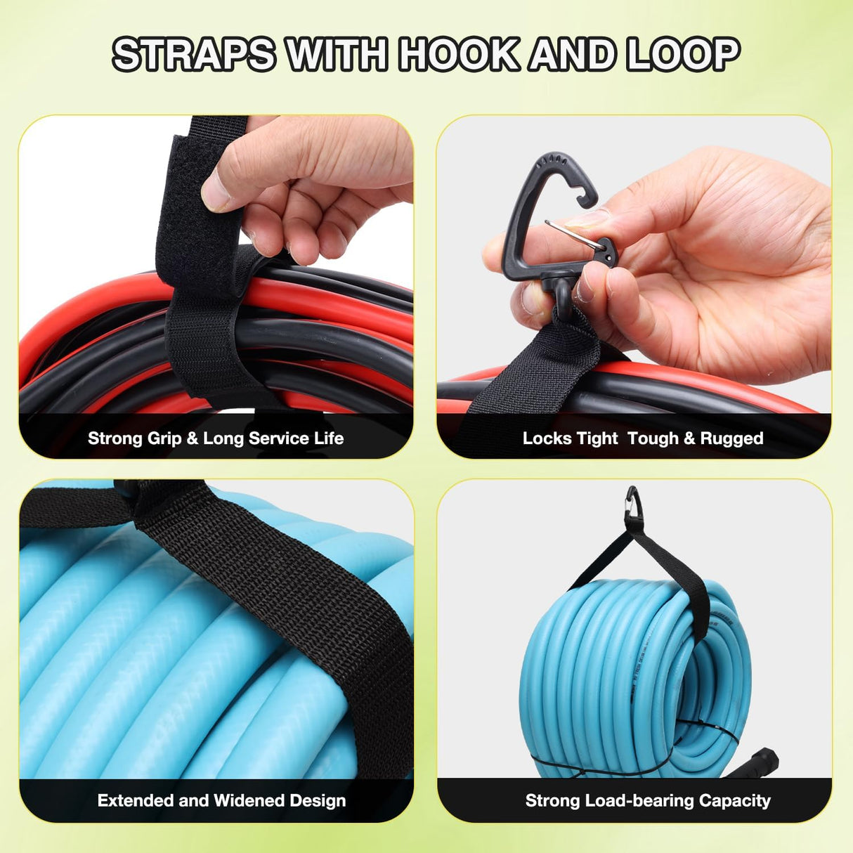 4 Pack RV Hose Storage Bag, Waterproof Utility Bag with Drawstring Mesh Top RV Storage and Organization Bags Container for Sewer, Fresh Water Hoses Electrical Cords Camper Tools Accessories