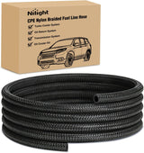 6AN 5FT CPE Nylon Stainless Steel Braided Fuel Line Hose Only | High Pressure Oil Gas Diesel Tube for Transmission Oil Cooler Vacuum Lines
