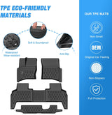 TPE Floor Mats for Land Rover Defender 110 2020 2021 2022 2023 2024 2025 All Weather Custom Fit Heavy Duty Floor Liners
