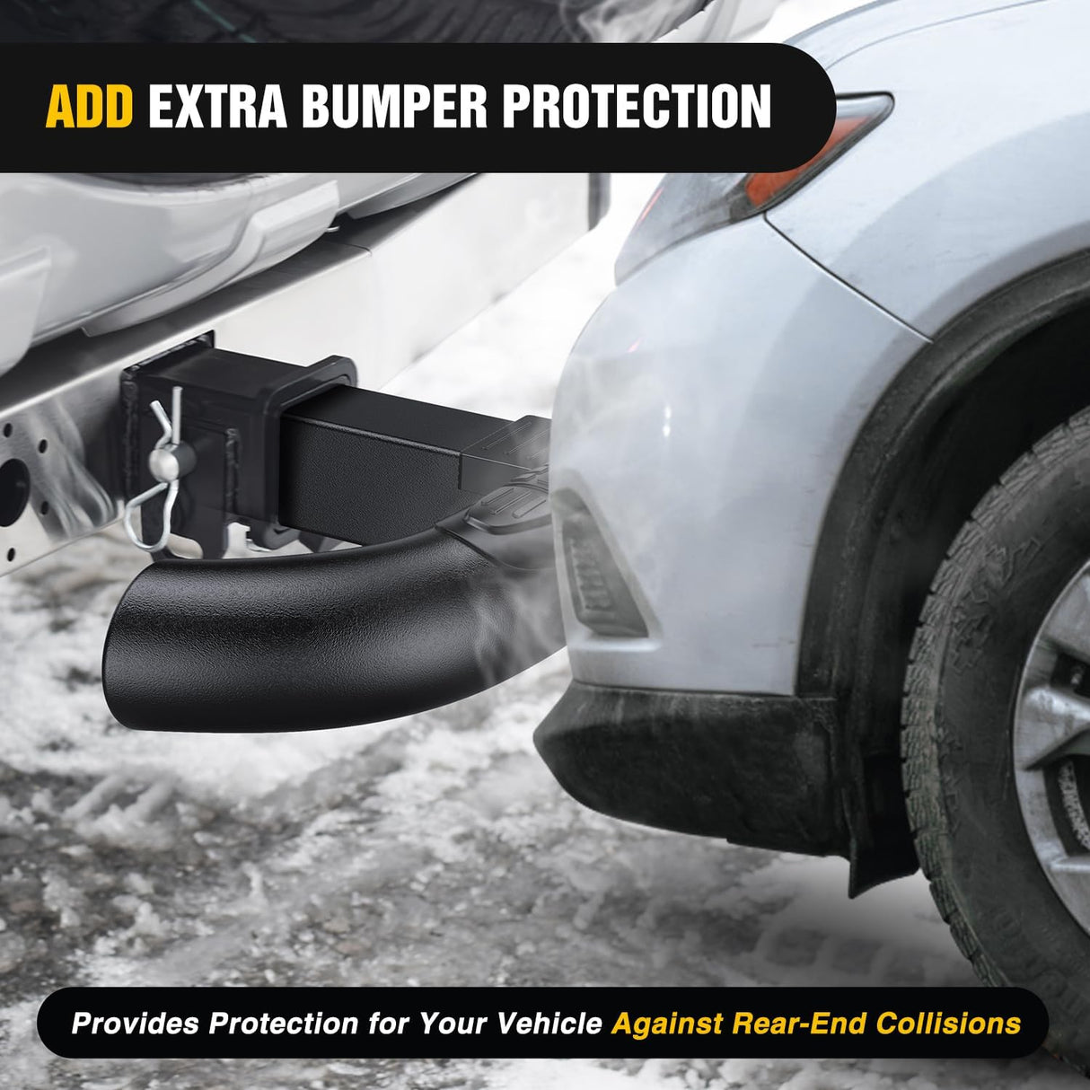 Tow Hitch Step 2 inch Receiver Heavy Duty Steel Rear Bumper Guard | for Pickup Truck SUV Van Universal 350lbs Capacity Wide Non Slip Trailer Hitch Step Bar with 5/8 inch Pin Clip