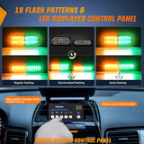 8PCS Led Strobe Lights with Controller 12V 24V Sync Feature Amber Green Light 12 24 LED Surface Mount Emergency Hazard Warning for Vehicle Car Truck RV ATV