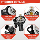 Thermostat Housing Assembly Compatible with Ford Escape Focus Fusion Ranger Mazda 3 5 6 CX-7 MX-5 Lincoln MKZ Mercury Mariner Milan Coolant Thermostat Housing for Car 85980 34044 L32715170A