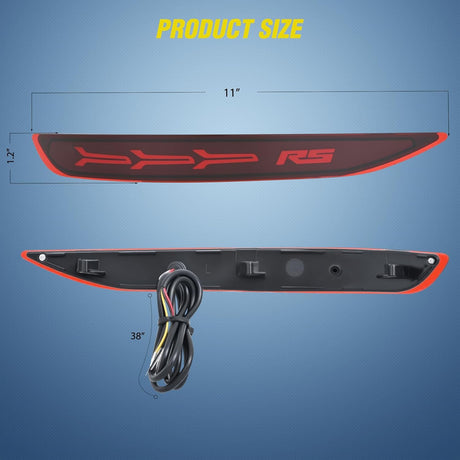 Rear Bumper Tail Light Compatible with 2017 2018 2019 2020 2021 2022 Chevy Equinox Red Lens LED Reflector Rear Bumper Lamps Brake Turn Signal Sequential Flashing Driving Taillights Replacement