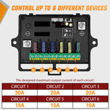 6 Gang Switch Panel Circuit Control Relay System APP RGB Backlight Fuse Wiring Harness Toggle Momentary Strobe Flash Modes Automatic Dimmable 12V 24V ON Off Pod for Car Truck Camper SUV