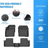 TPE Floor Mats for Ford Focus 2012 2013 2014 2015 2016 2017 2018, All Weather Custom Fit Heavy Duty Floor Liners
