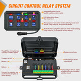 8 Gang Switch Panel Red Circuit Control Relay System with Fuse Wiring Harness Toggle Momentary Strobe Flash Modes Automatic Dimmable ON Off Pod 12V 24V for Car Truck Camper SUV