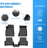 TPE Floor Mats for Audi A6 S6 A6 Quattro 2012 2013 2014 2015 2016 2017 2018, All Weather Custom Fit Heavy Duty Floor Liners