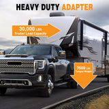 Fifth Wheel to Gooseneck Ball Adapter, Kingpin to 2-5/16 Inch Gooseneck Ball Towing Receiver Adapter for Trailer Tractor w/ 30,000lbs Max Load, Silver