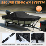800D Heavy Duty Boat Cover 14ft-16ft | Fits boats with beam width up to 68in (Narrow Jon Boats & Fishing Boats), Marine Grade All-Weather proof Trailerable Cover