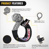 2PCS Synthetic Soft Shackle 1/2 Inch x 24 Inch & Recovery Ring Kit - 56,000 LBS Shackle Breaking Strength with 46,000 LBS MBS Snatch Pulley for 4x4 Truck SUV ATV UTV Off-Road Vehicle Extraction (Gray)