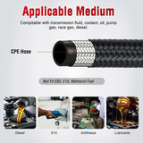 8AN 10FT CPE Nylon Stainless Steel Braided Fuel Line Hose Only | High Pressure Oil Gas Diesel Tube for Transmission Oil Cooler Vacuum Lines