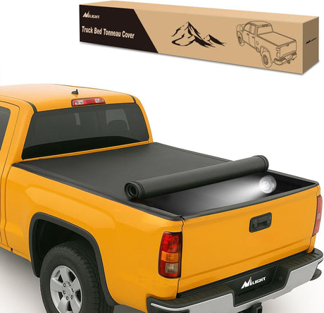 Soft Roll-Up Tonneau Cover Compatible with Chevy Silverado/GMC Sierra 1500 2004 2005 2006–5.8ft Truck Bed Cover