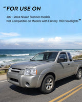 Headlight Assembly Compatible with 2001 2002 2003 2004 Nissan Frontier XE OE Style Replacement Halogen Headlights Chrome Housing Amber Reflector Clear Turn Light Headlamp Passenger and Driver