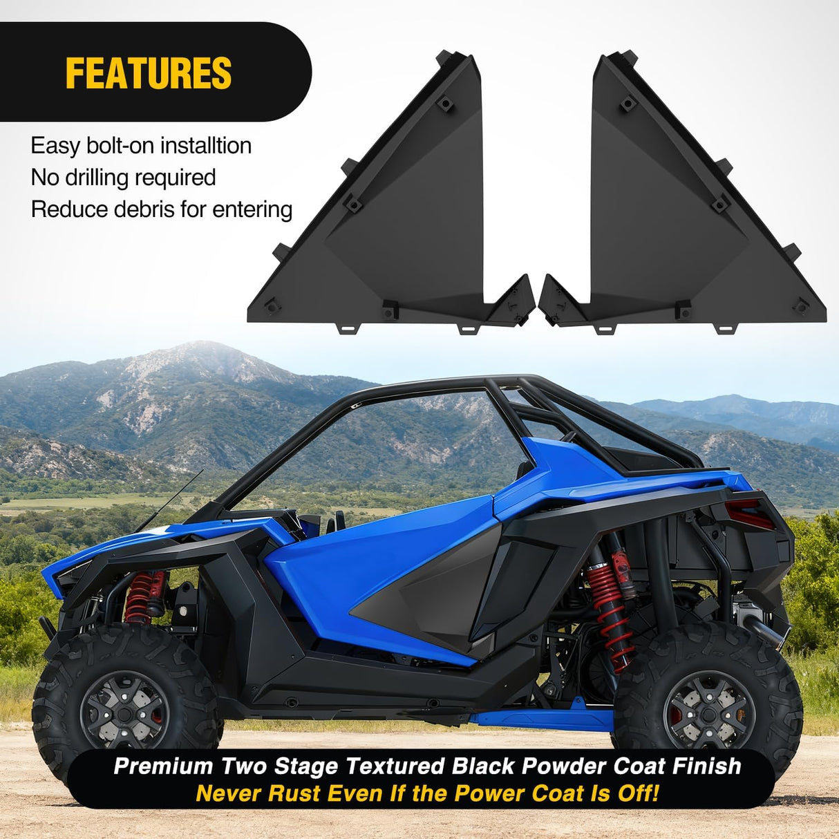 ATV&UTV Lower Door Closeoff Inserts Panels for Polaris RZR PRO XP/Pro R/Turbo R 2020-2026 Replace #2883765 (2 Door,Front Left & Right)