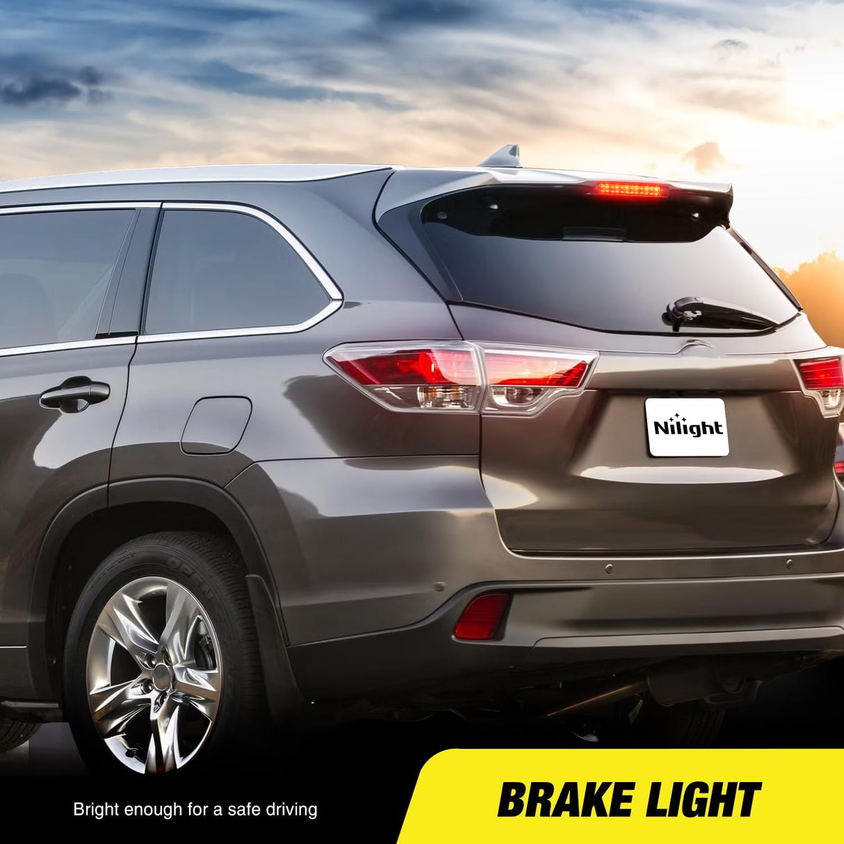 Third Brake Light Tail High Mount 3rd Stop Lights Smoked Lens for Toyota 4Runner 2010-2016 Highlander 2014-2016 Prius 2010-2015 Prius C Prius V 2012-2016 Sienna 2011-2016 Van SUV Rear Cab