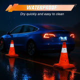 12 Inch Collapsible Traffic Safety Cones 4 Pack - Bright Orange Parking Cones with Reflective Collars for Roadside Emergency, Parking, Driving Practice