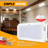 LED Interior Light 4PCS 12.5 Inch 3 Color Ceiling Light | 96LEDs with Dimmable 3100K to 6500K Lighting Memory Function and 12V-30V Compatibility for RV Enclosed Cargo Trailer Van Boat