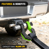 2 Pack 3/4 Inch D-Ring Separate Shackle 45,000 Lbs Break Strength | Includes 7/8 Inch Lock Pin, Isolators and Washers Off Road Recovery, for Tow Strap Winch Truck Vehicle Black&Green