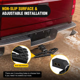 Tow Hitch Step Bar 2 Inch Receiver Bumper Guard Jeep Truck SUV Van | Rear Bumper Protector Heavy Duty Steel 350lbs Capacity Wide Non-Slip 5/8 Inch Pin Clip Anti-Rattle Stabilizer Rust-Resistant