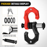 2 Pack 3/4 Inch D-Ring Separate Shackle 45,000 Lbs Break Strength | Includes 7/8 Inch Lock Pin, Isolators and Washers Off Road Recovery, for Tow Strap Winch Truck Vehicle Black&Red
