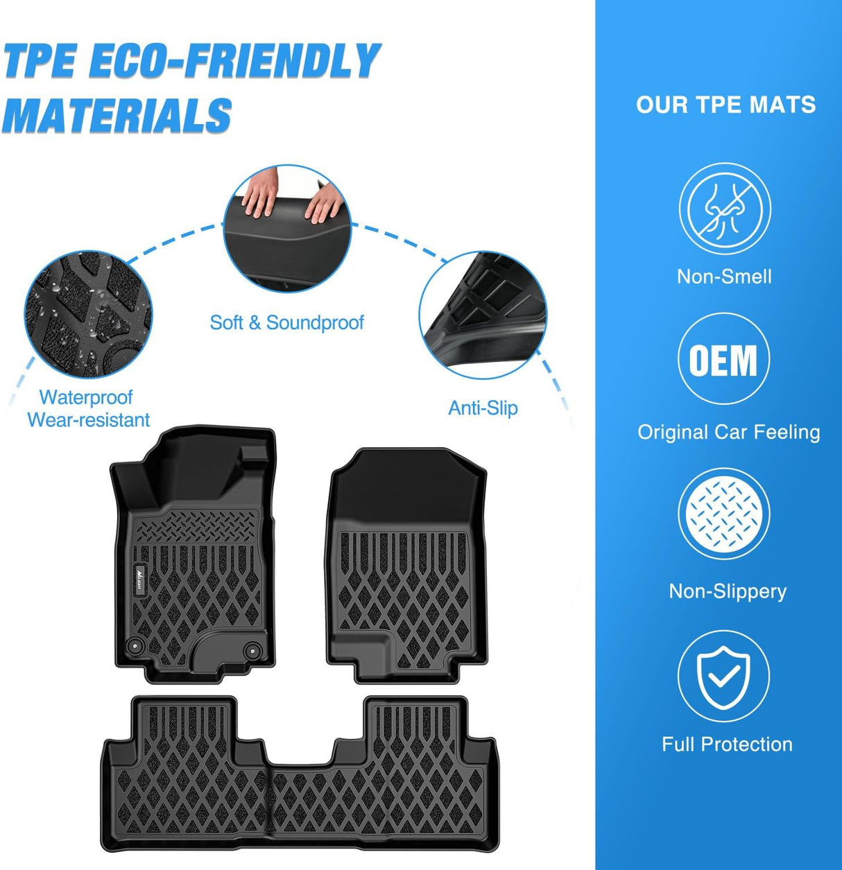 TPE Floor Mats for Honda CRV CR-V 2012 2013 2014 2015 2016 All Weather Custom Fit Heavy Duty Floor Liners
