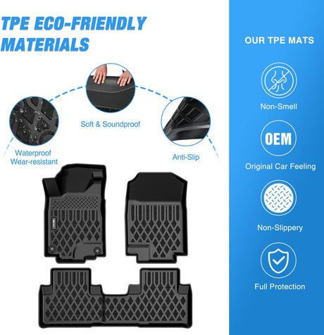 TPE Floor Mats for Honda CRV CR-V 2012 2013 2014 2015 2016 All Weather Custom Fit Heavy Duty Floor Liners